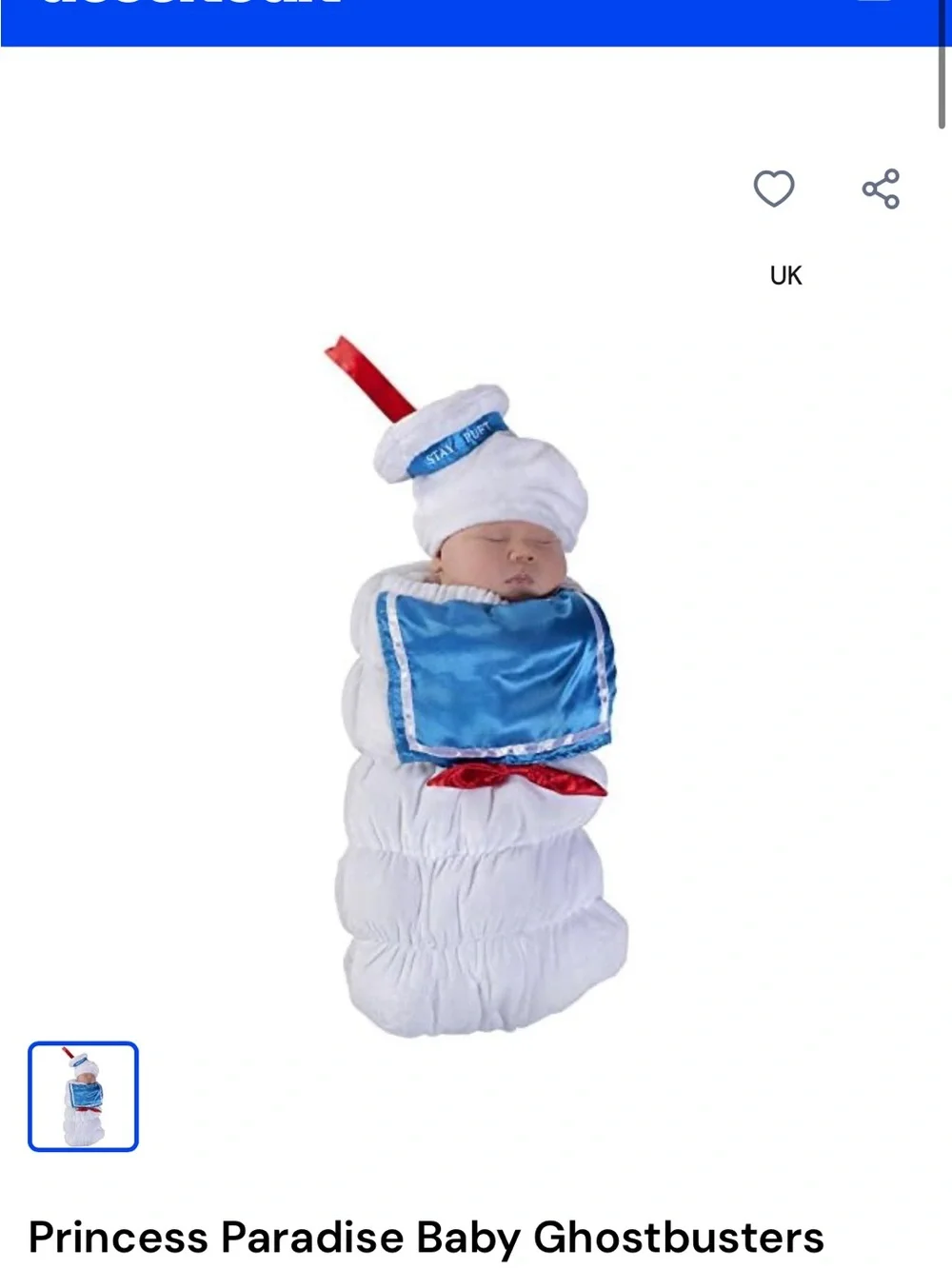 Baby Ghostbusters Stay Puft Swaddle Costume